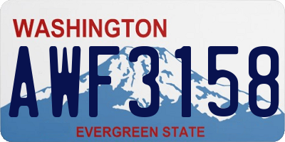 WA license plate AWF3158
