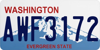 WA license plate AWF3172
