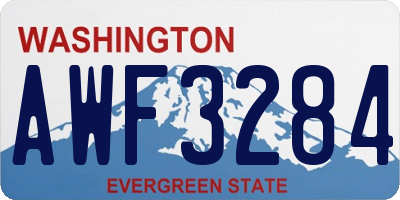 WA license plate AWF3284