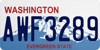 WA license plate AWF3289
