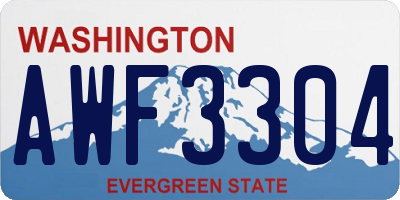 WA license plate AWF3304