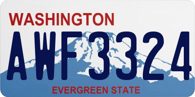 WA license plate AWF3324