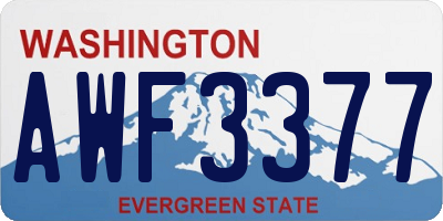 WA license plate AWF3377