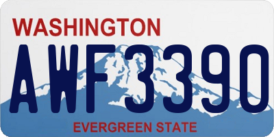 WA license plate AWF3390