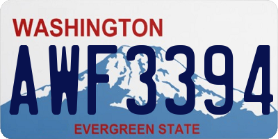 WA license plate AWF3394
