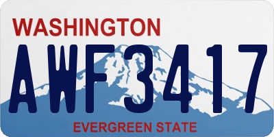 WA license plate AWF3417