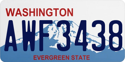 WA license plate AWF3438