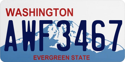 WA license plate AWF3467