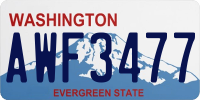 WA license plate AWF3477