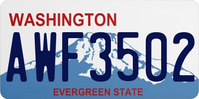 WA license plate AWF3502