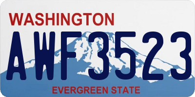 WA license plate AWF3523