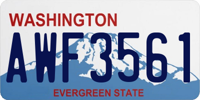 WA license plate AWF3561