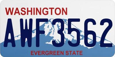 WA license plate AWF3562