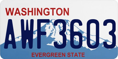WA license plate AWF3603