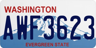 WA license plate AWF3623