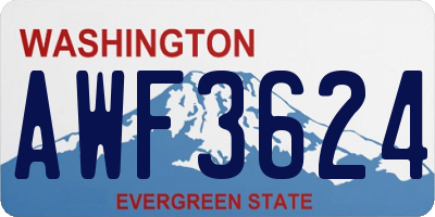 WA license plate AWF3624