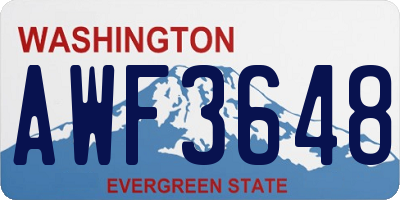 WA license plate AWF3648