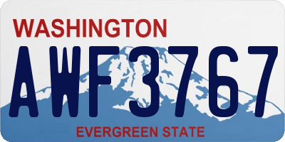 WA license plate AWF3767
