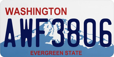 WA license plate AWF3806