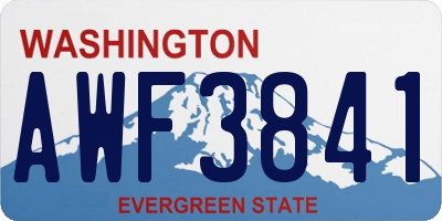 WA license plate AWF3841