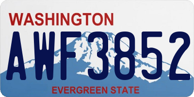 WA license plate AWF3852