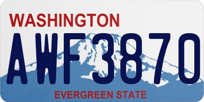WA license plate AWF3870