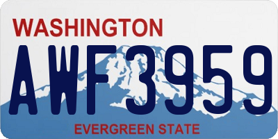 WA license plate AWF3959