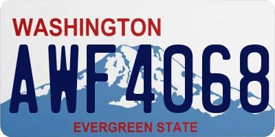 WA license plate AWF4068