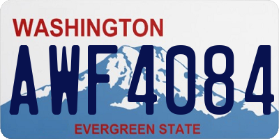 WA license plate AWF4084