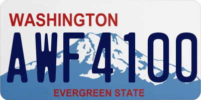 WA license plate AWF4100