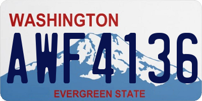 WA license plate AWF4136