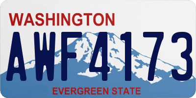 WA license plate AWF4173
