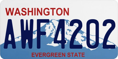 WA license plate AWF4202
