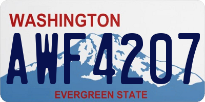 WA license plate AWF4207