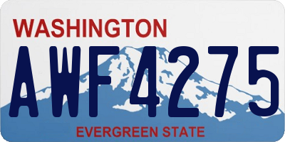 WA license plate AWF4275