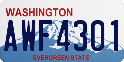WA license plate AWF4301