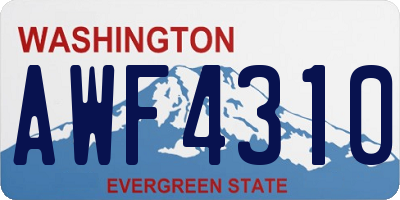 WA license plate AWF4310