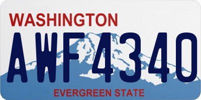 WA license plate AWF4340