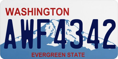 WA license plate AWF4342