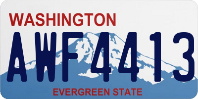 WA license plate AWF4413