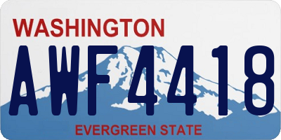 WA license plate AWF4418