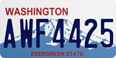 WA license plate AWF4425