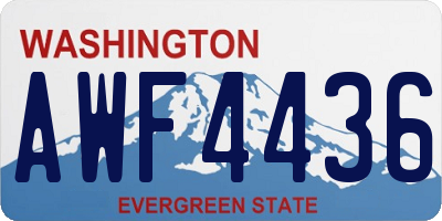 WA license plate AWF4436