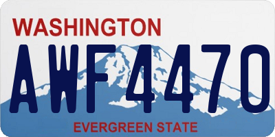 WA license plate AWF4470