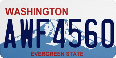 WA license plate AWF4560