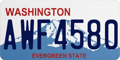 WA license plate AWF4580