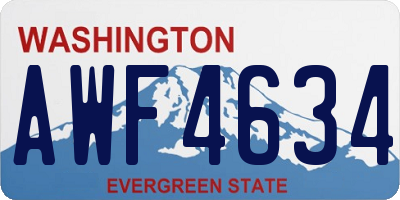 WA license plate AWF4634