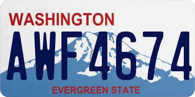 WA license plate AWF4674