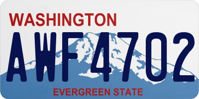WA license plate AWF4702