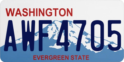 WA license plate AWF4705